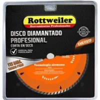 DISCO DIAMANTADO 180 mm TURBO FINO PORCELANATO ROTTWEILER // BC:1
