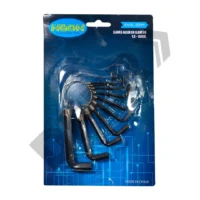 LLAVE ALLEN JUEGO X 10U CORTAS PULGADA NEGRA // BC:1