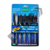 MECHA PALA JUEGO X 6U 3/8 HASTA 1" BLISTER CON SOPORTE // BC:1