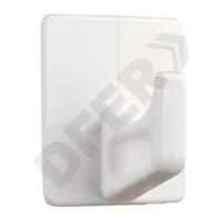 PERCHA PLASTICA CUADRADA  BLANCA AUTOADHESIVA EN BLISTER X 16U // BC:1