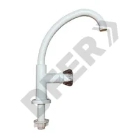 CANILLA PLASTICA 1 AGUA MESADA CURVO BLANCA // BC:1
