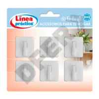 PERCHA PLASTICA MINI CUADRADA BLISTER X 6U // BC:5