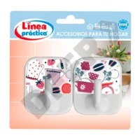 PERCHA PLASTICA CUADRADA DECORADA BLISTER X 16U// BC:1