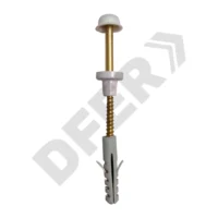 TORNILLO PARA INODORO METAL 22 X 80 CON TAPA BLANCA // BC:24