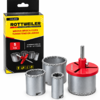 MECHA COPA TUNGSTENO EN JUEGO X 5 PIEZAS (33-53-67-73MM + VASTAGO) // BC:1
